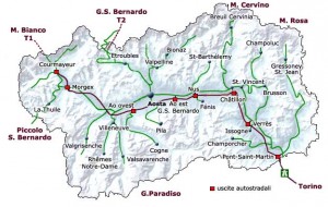 mappa strade Valle d'Aosta