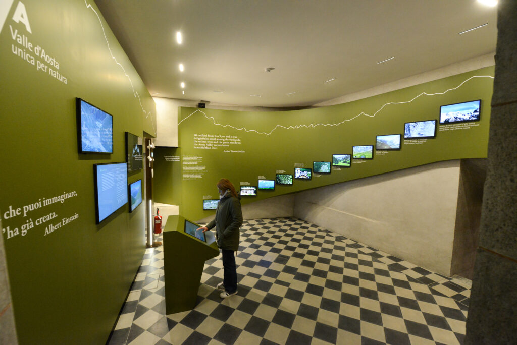 Le sale del Museo di scienze naturali sono allestite con collezioni scientifiche e audiovisivi. Foto RAVdA